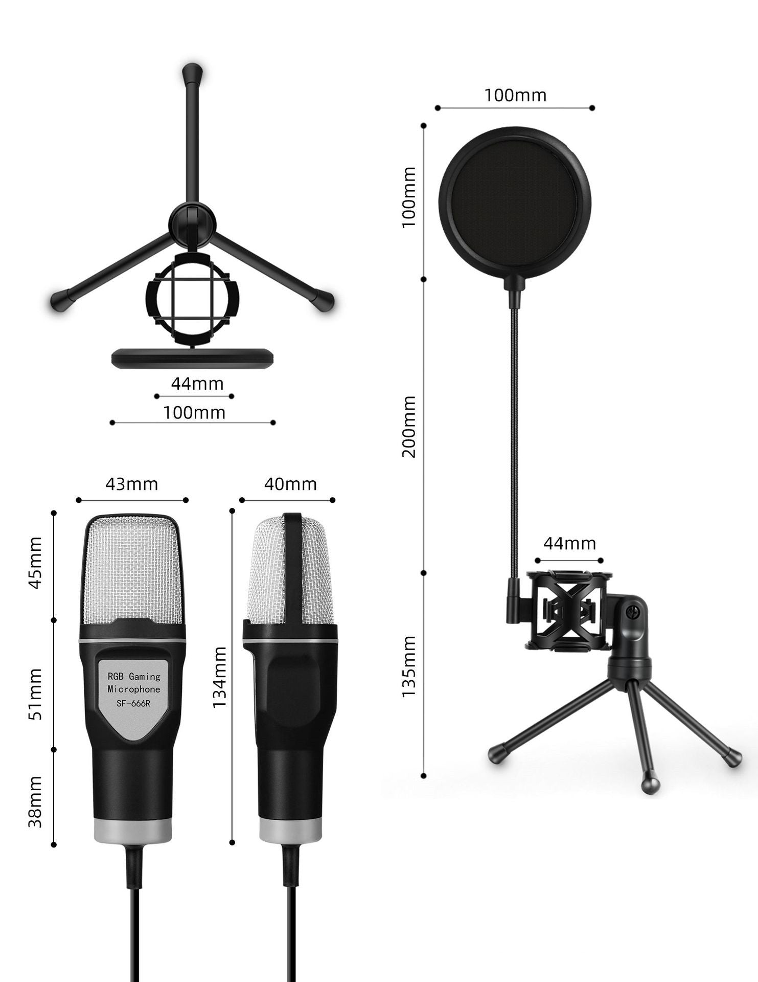  RGB Nova Strike Desktop Microphone Computer Microphone