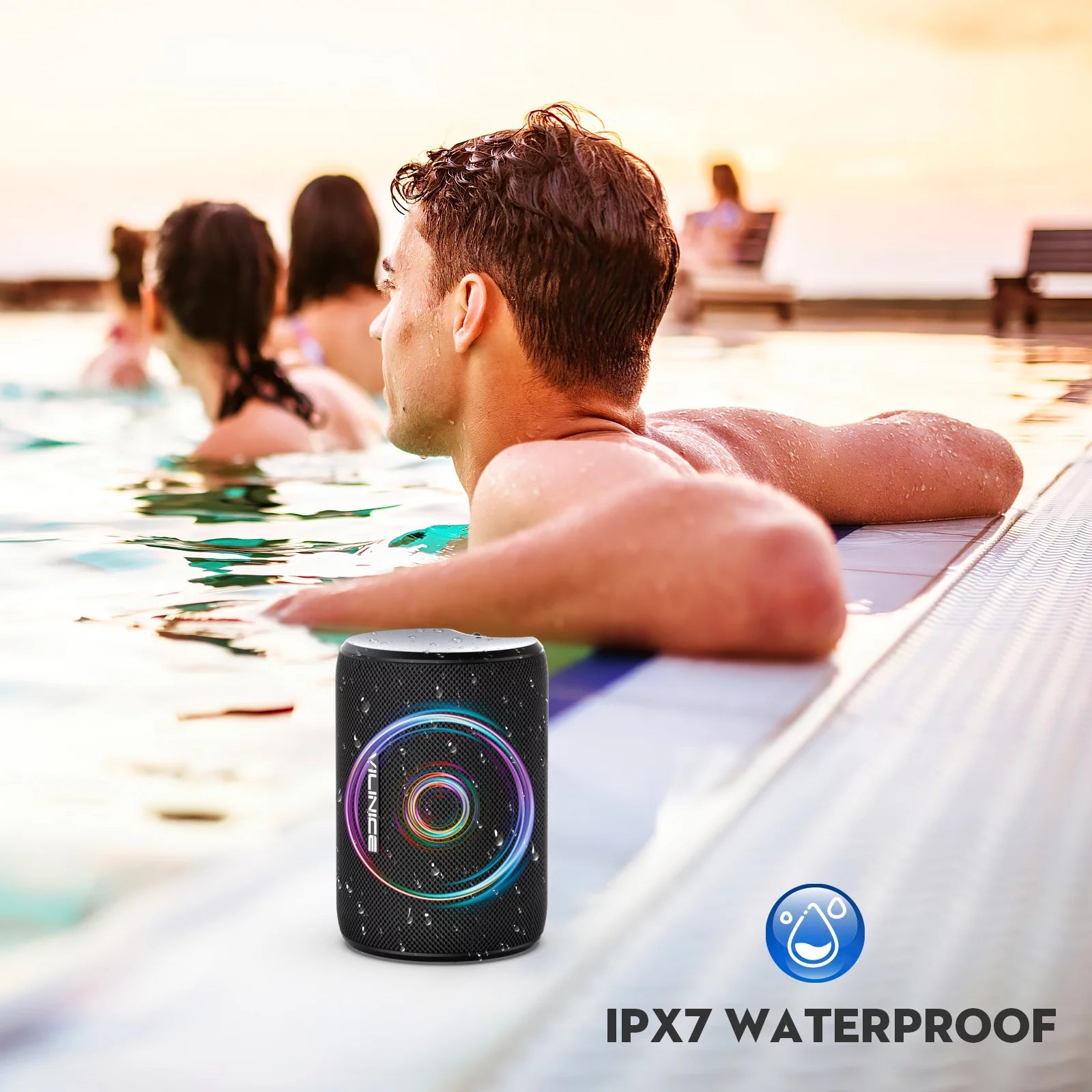 base bumpers Bluetooth Speaker Portable Wireless Outdoor Speaker, 12H Playtime, Black