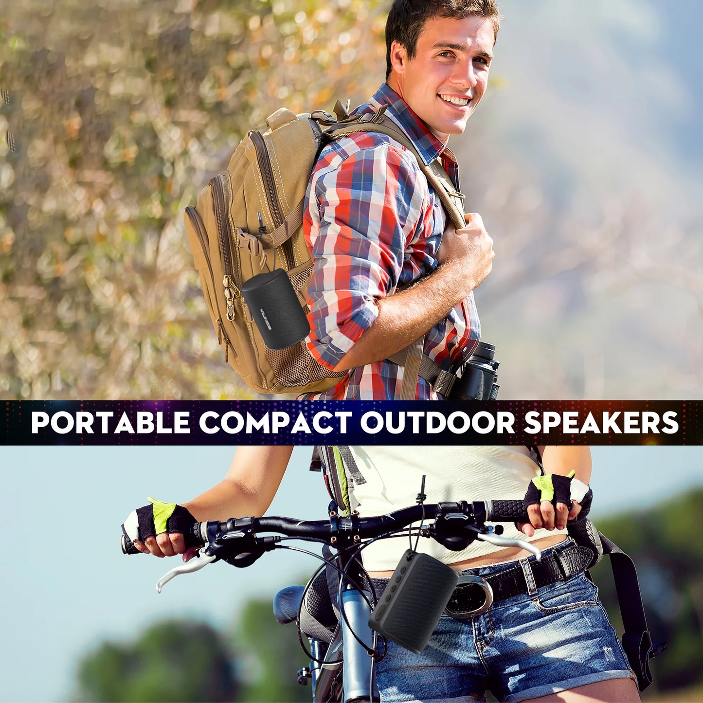 base bumpers Bluetooth Speaker Portable Wireless Outdoor Speaker, 12H Playtime, Black